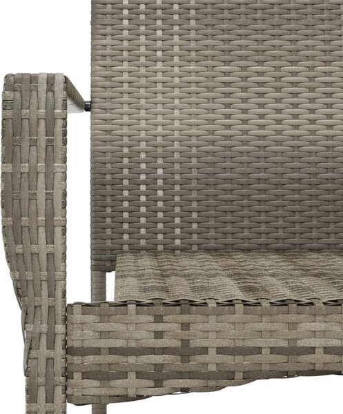 9 részes szürke polyrattan kerti étkezőgarnitúra párnával