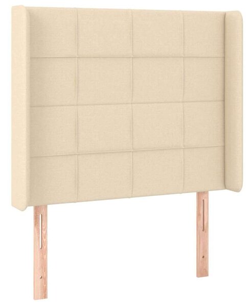 VidaXL LED-es Ágyfejtámla - Krémszínű Szövet - 103x16x118/128cm