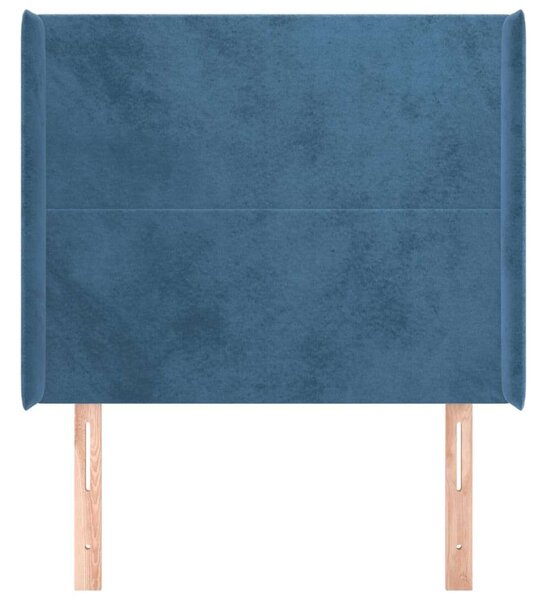 VidaXL sötétkék bársony fejtámla szárnyakkal 83x16x118/128 cm