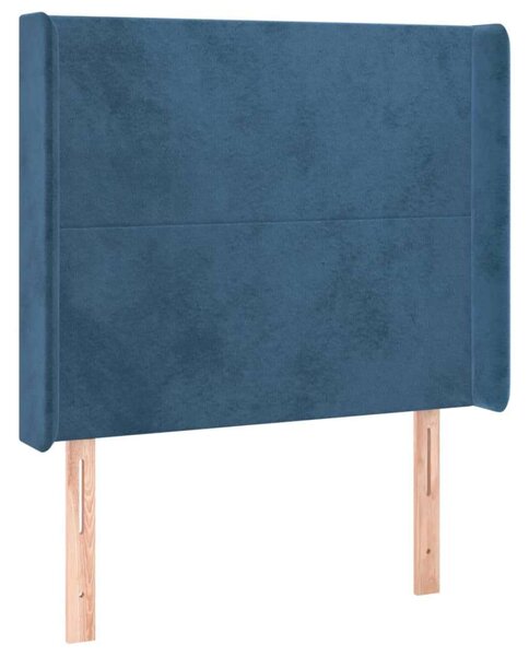 VidaXL sötétkék bársony fejtámla szárnyakkal 83x16x118/128 cm