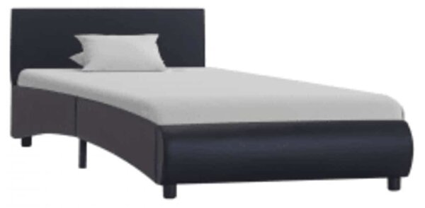 VidaXL fekete LED-es műbőr ágykeret 100 x 200 cm