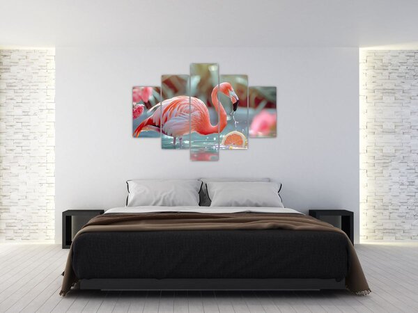 Kép - Flamingó a tóban (150x105 cm)