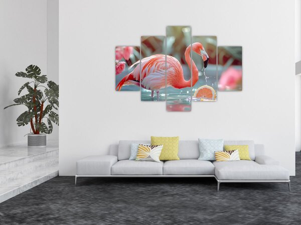 Kép - Flamingó a tóban (150x105 cm)