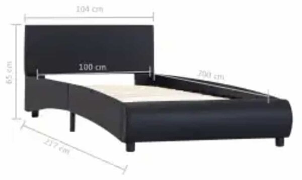 VidaXL fekete LED-es műbőr ágykeret 100 x 200 cm