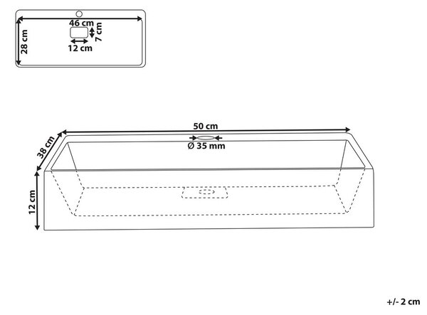 Falra szerelt mosdókagyló QUENKO Fehér 50 x 38 cm Műmárvány