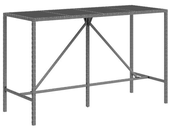9 részes szürke polyrattan kerti bárszett párnával