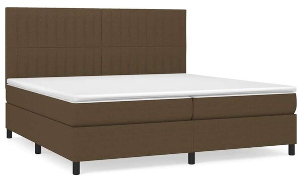 VidaXL sötétbarna szövet rugós ágy matraccal 200 x 200 cm