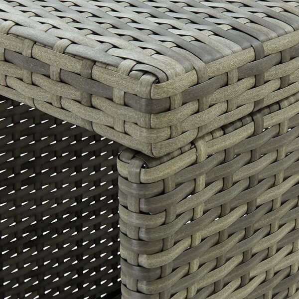 VidaXL szürke polyrattan bárasztal tárolópolccal 120 x 60 x 110 cm