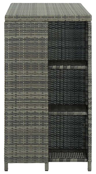 VidaXL szürke polyrattan bárasztal tárolópolccal 120 x 60 x 110 cm