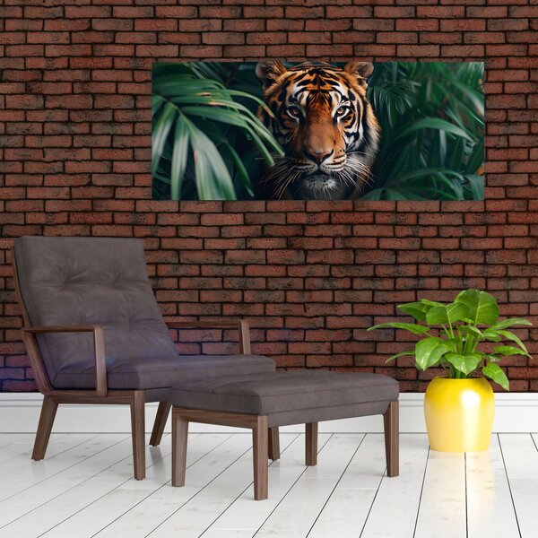 Kép - Egy tigris portréja a dzsungelben (120x50 cm)