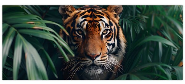 Kép - Egy tigris portréja a dzsungelben (120x50 cm)