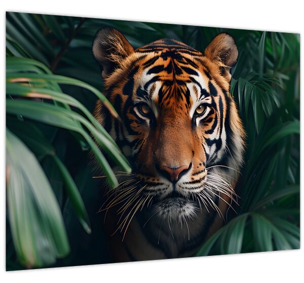 Kép - Egy tigris portréja a dzsungelben (70x50 cm)