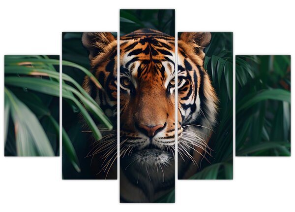 Kép - Egy tigris portréja a dzsungelben (150x105 cm)