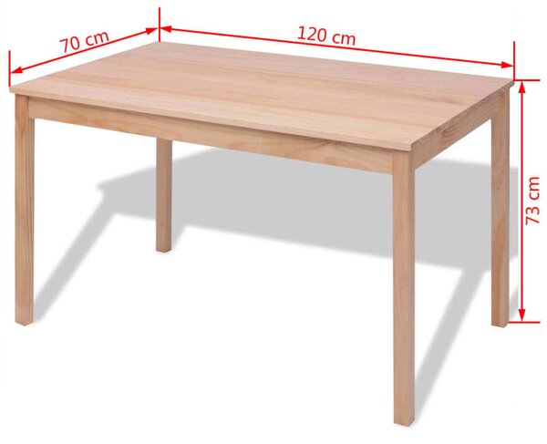 VidaXL Fenyőfa Étkezőszett - 1 Asztal + 6 Szék - Barna