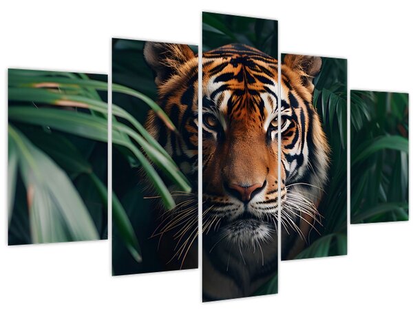 Kép - Egy tigris portréja a dzsungelben (150x105 cm)
