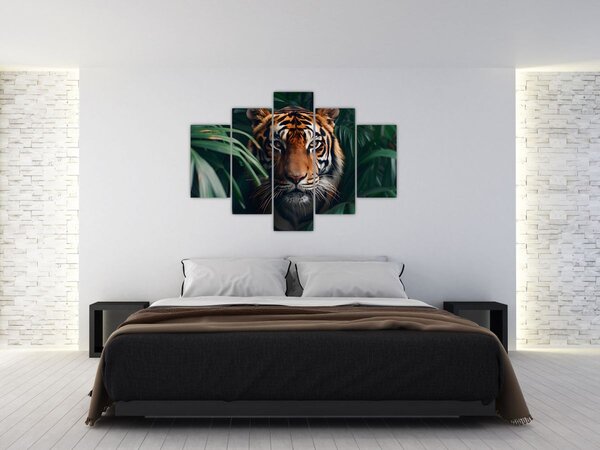 Kép - Egy tigris portréja a dzsungelben (150x105 cm)