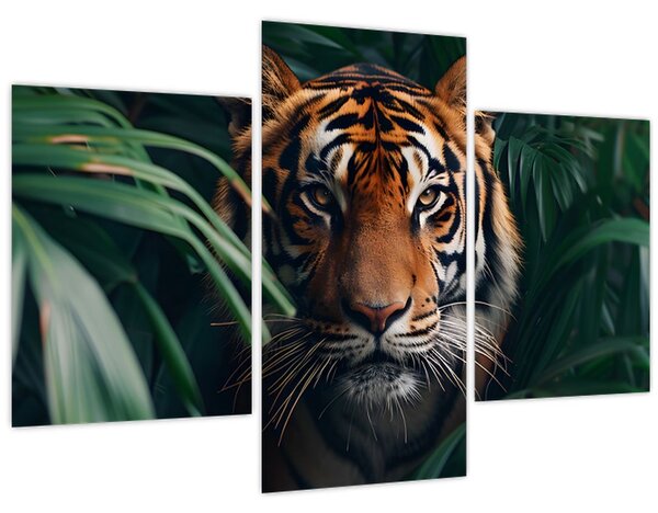 Kép - Egy tigris portréja a dzsungelben (90x60 cm)