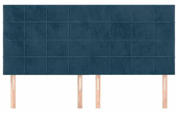 VidaXL 4 db sötétkék bársony fejtámla 80 x 5 x 78/88 cm