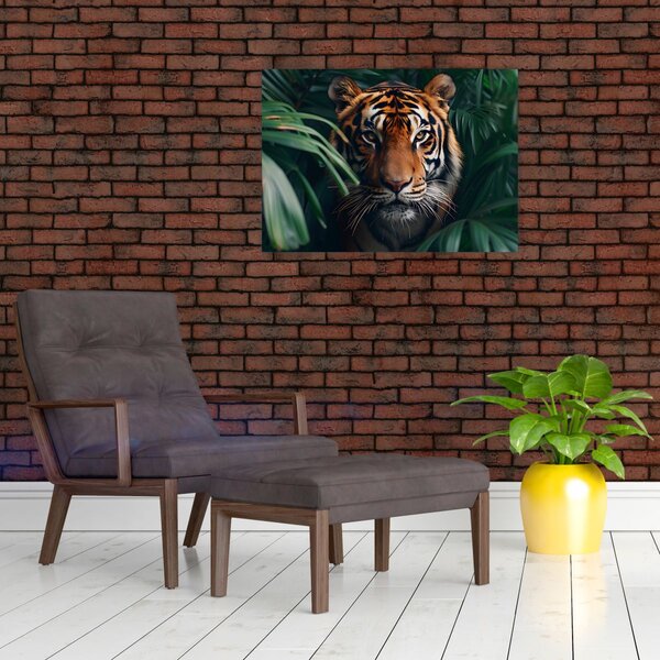 Kép - Egy tigris portréja a dzsungelben (70x50 cm)