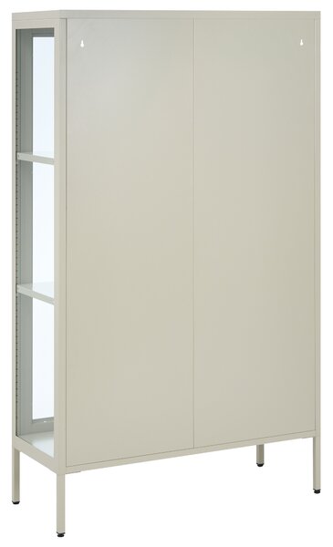Üveges vitrin NASH Fém 90 cm Világosbézs