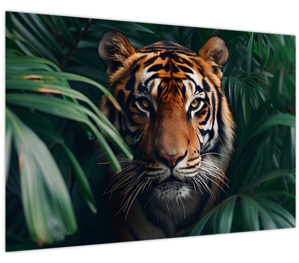 Kép - Egy tigris portréja a dzsungelben (90x60 cm)