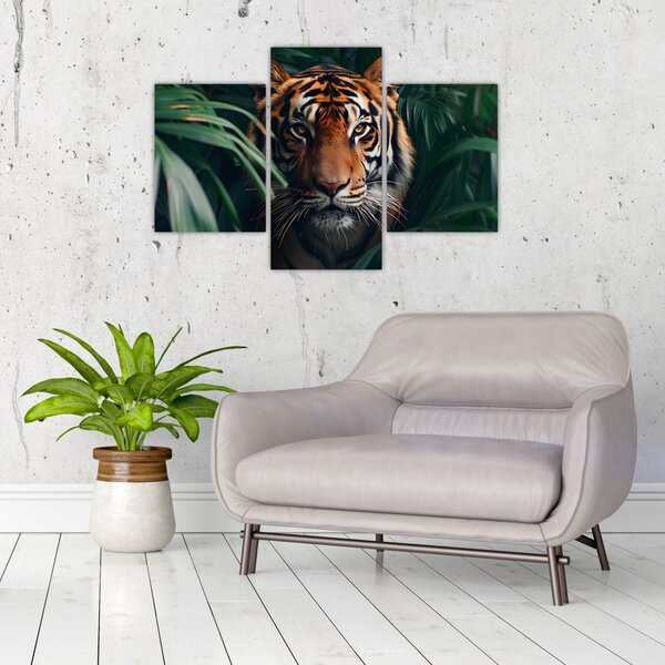 Kép - Egy tigris portréja a dzsungelben (90x60 cm)