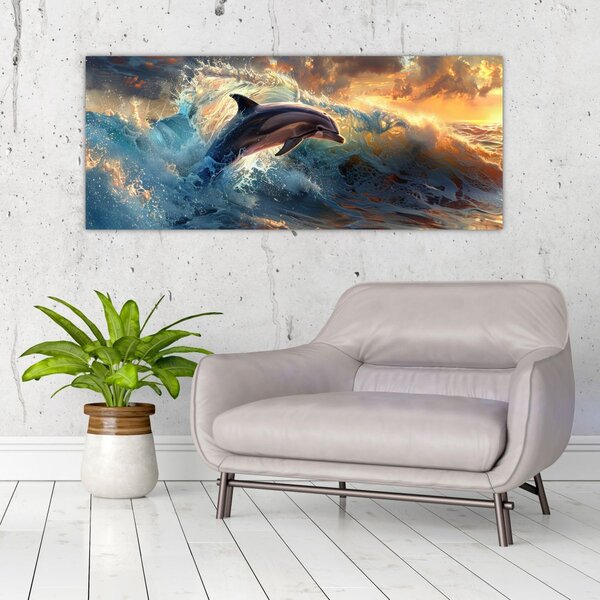 Kép - Delfin, illusztrációk (120x50 cm)