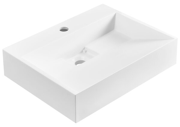 Falra szerelt mosdókagyló QUENKO Fehér 50 x 38 cm Műmárvány