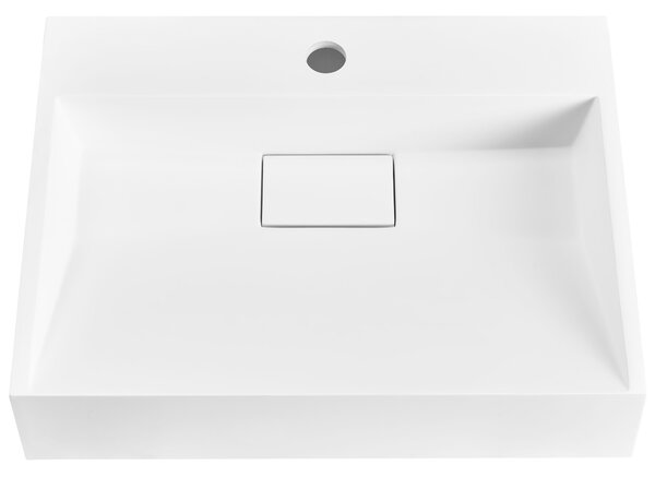 Falra szerelt mosdókagyló QUENKO Fehér 50 x 38 cm Műmárvány