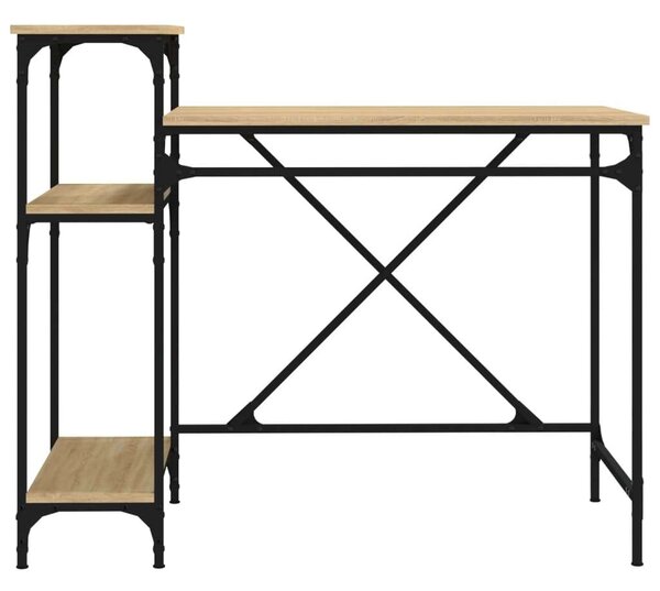 VidaXL Ipari Íróasztal Polcokkal - Sonoma Tölgy - 105x50x90 cm