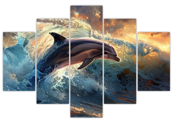 Kép - Delfin, illusztrációk (150x105 cm)
