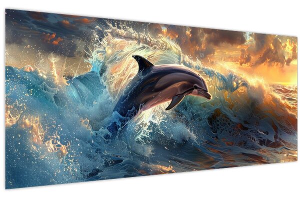 Kép - Delfin, illusztrációk (120x50 cm)
