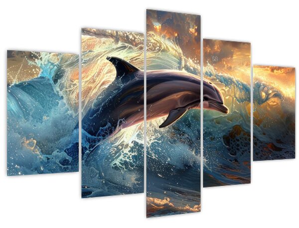 Kép - Delfin, illusztrációk (150x105 cm)