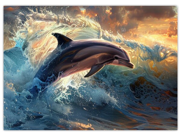 Kép - Delfin, illusztrációk (70x50 cm)