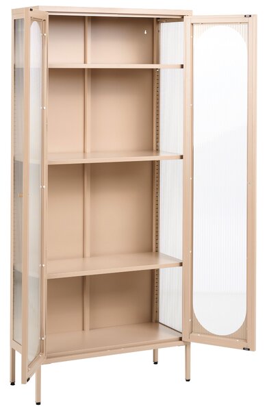 Üveges vitrin FOXTON Fém 80 cm Bézs