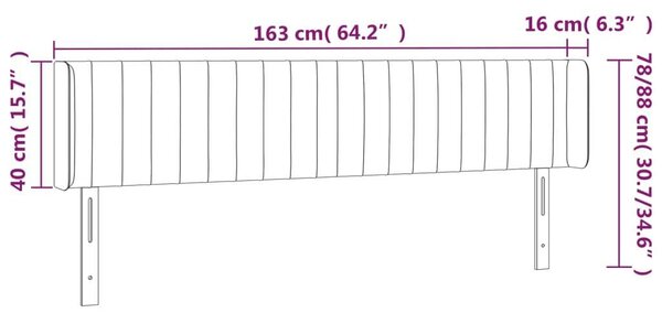 VidaXL LED Ágyfejtámla - Sötétszürke Szövet - 163cm