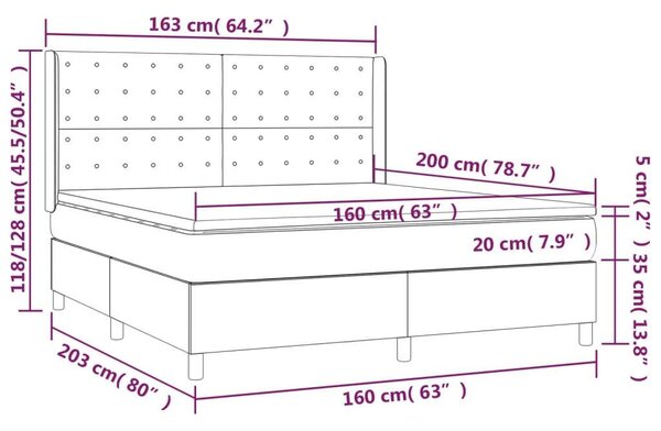 VidaXL LED-es Ágy - 160x200 cm