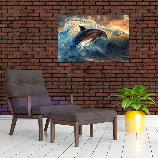Kép - Delfin, illusztrációk (90x60 cm)