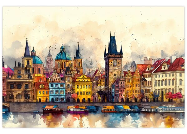 Kép - Ősz a festett városban (90x60 cm)