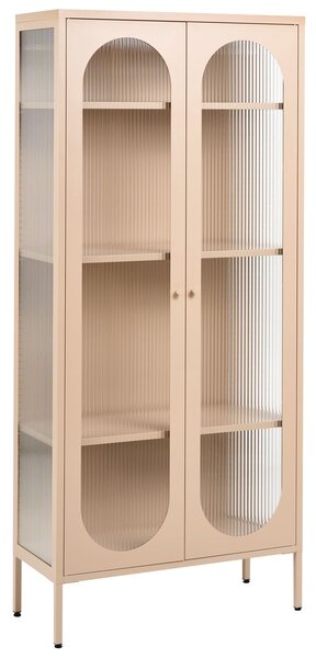 Üveges vitrin FOXTON Fém 80 cm Bézs