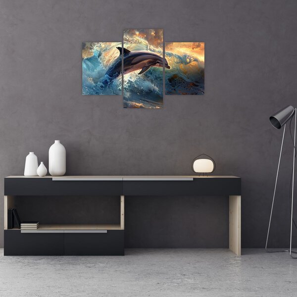 Kép - Delfin, illusztrációk (90x60 cm)