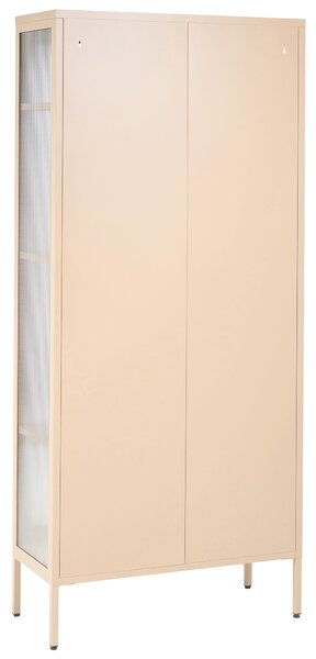 Üveges vitrin FOXTON Fém 80 cm Bézs