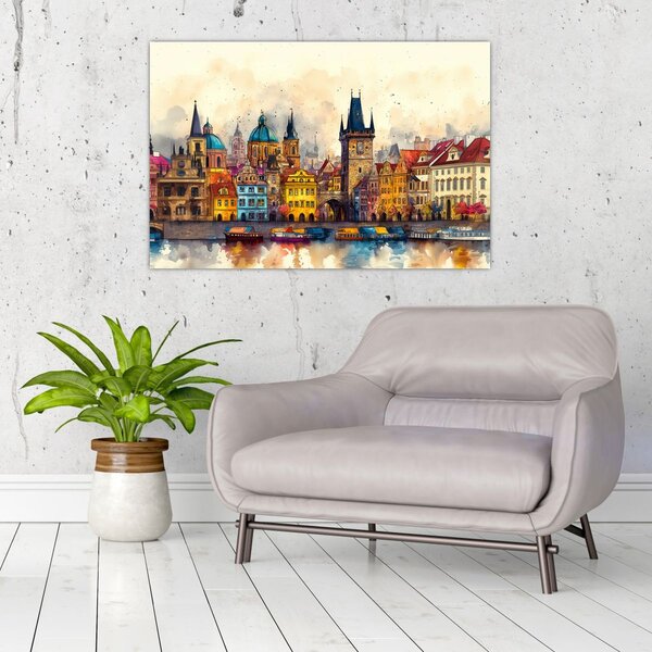 Kép - Ősz a festett városban (90x60 cm)