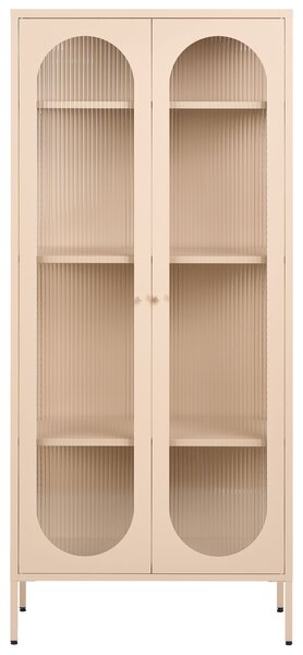 Üveges vitrin FOXTON Fém 80 cm Bézs