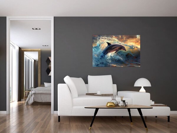 Kép - Delfin, illusztrációk (90x60 cm)