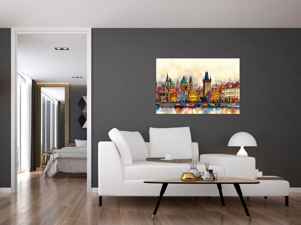 Kép - Ősz a festett városban (90x60 cm)