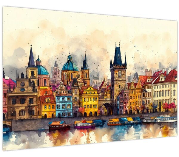 Kép - Ősz a festett városban (90x60 cm)
