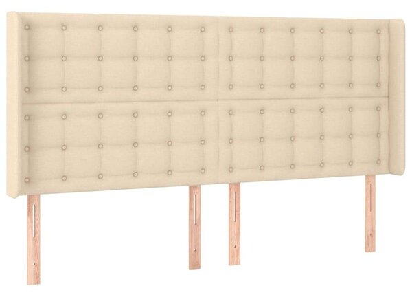 VidaXL Krémszínű Ágyfejtámla Szárnyakkal - 203x16x118/128 cm