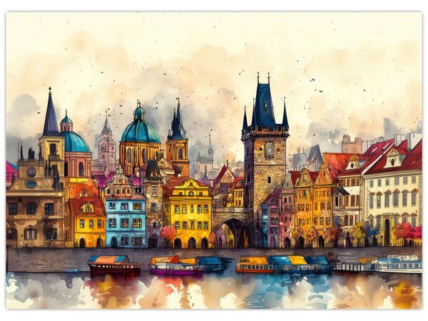 Kép - Ősz a festett városban (70x50 cm)
