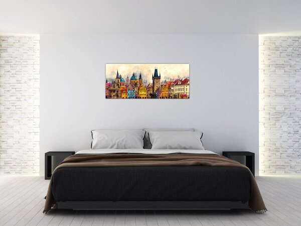 Kép - Ősz a festett városban (120x50 cm)